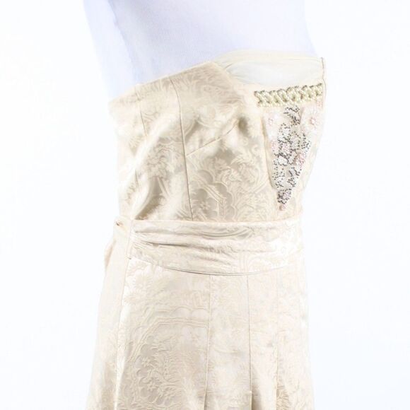 Tibi beige textured beaded dress 6 - Picture 4 of 8